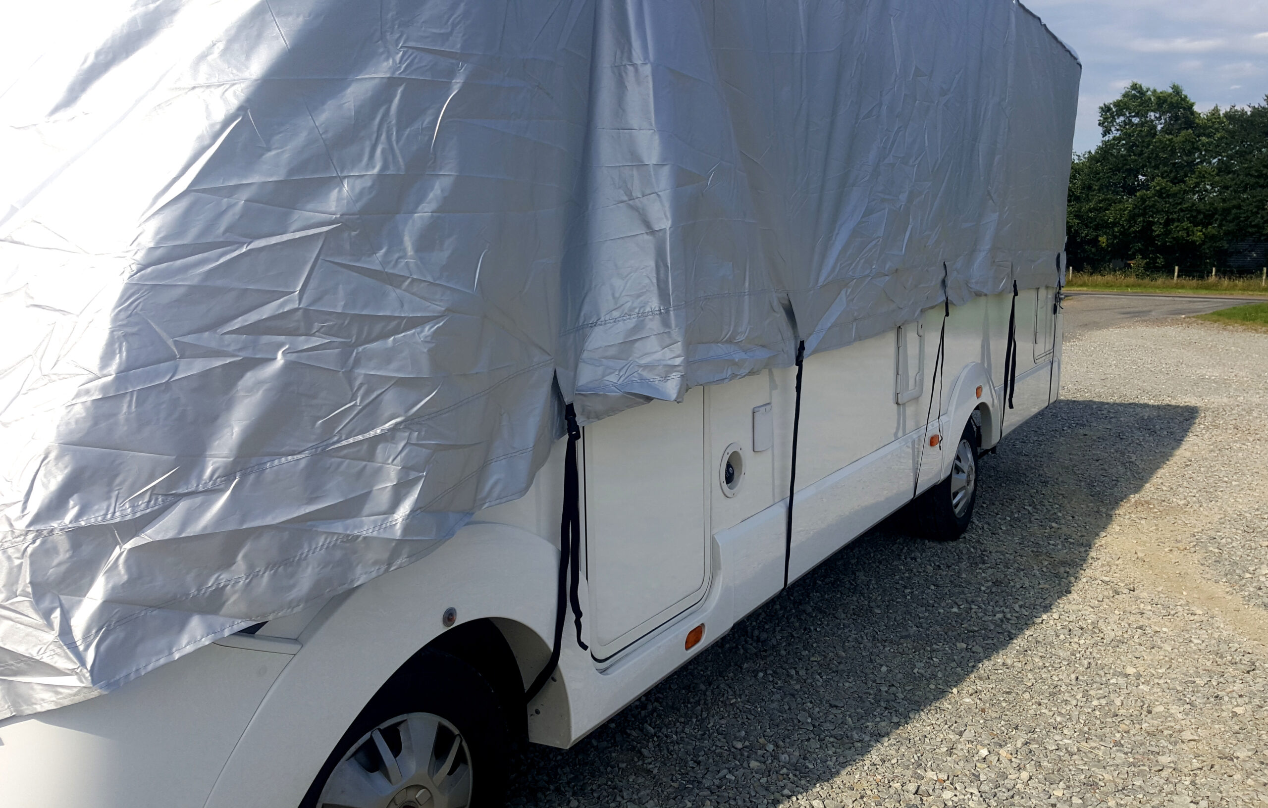 5x3M Gris Bâche de toit pour camping-car et caravane demi-housse