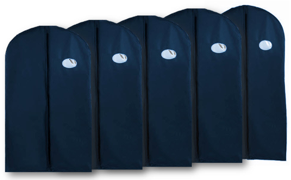 Lot De 5 Housses De Protection Pour Vêtements HBCOLLECTION - Format Long 137x61 Cm, Vinyle, Blanc, Fenêtre